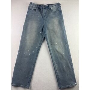 Skinnygirl Jeans The High Rise Straight Ankle‎ Embellished Rhinestone Size 6